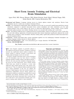 Short-Term Anomia Training and Electrical Brain Stimulation
