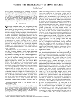 TESTING THE PREDICTABILITY OF STOCK RETURNS