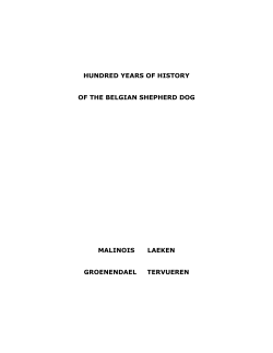 ORIGIN AND HISTORY OF THE BELGIAN SHEPHERD DOG