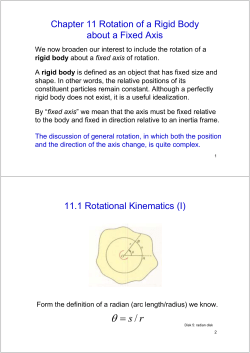 Chapter 11 Rotation of a Rigid Body about a Fixed Axis 11.1