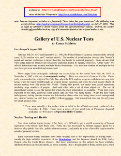 Gallery of US Nuclear Tests