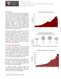 September 2009 Harvard Management Company Endowment