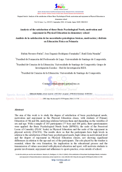 An&aacute;lisis de la satisfacci&oacute;n de las necesidades