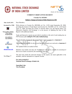 CURRENCY DERIVATIVES SEGMENT Circular No. 015