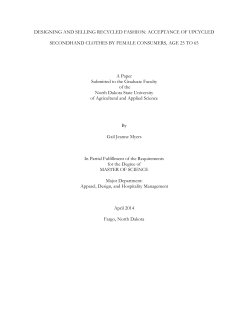 DESIGNING AND SELLING RECYCLED FASHION: ACCEPTANCE