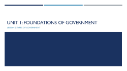 Unit 1: Foundations of government