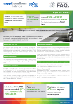 Sappi FAQs Paper and plastics