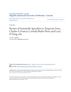 Review of Sustainable Agriculture in Temperate Zones, Charles A