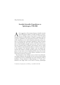 Swedish Scientific Expeditions to Spitsbergen, 1758-1908