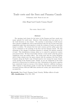 Trade costs and the Suez and Panama Canals