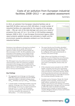 Costs of air pollution from European industrial facilities 2008
