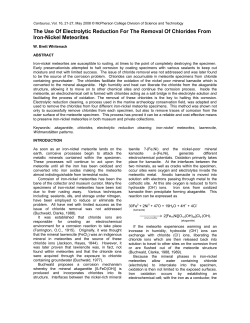 The Use Of Electrolytic Reduction For The Removal Of Chlorides