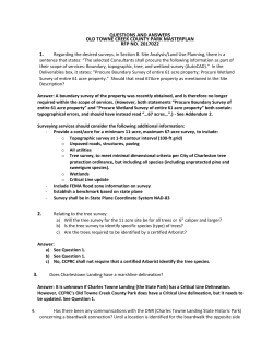 QUESTIONS AND ANSWERS OLD TOWNE CREEK COUNTY