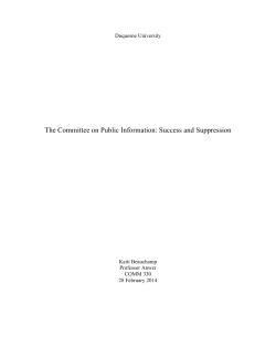The Committee on Public Information: Success and Suppression