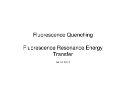 Fluorescence Quenching Fluorescence Resonance Energy Transfer