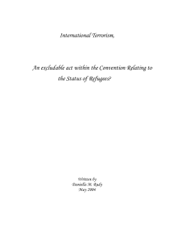 International Terrorism, An excludable act within the Convention