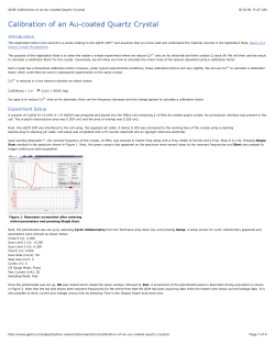 QCM-Calibration of an Au-coated Quartz Crystal