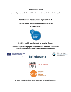 CEJI, A Jewish Contribution to an Inclusive Europe