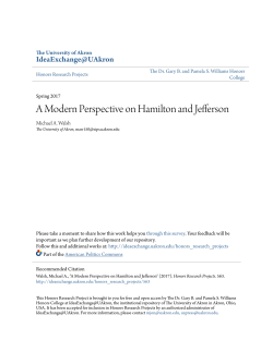 A Modern Perspective on Hamilton and Jefferson