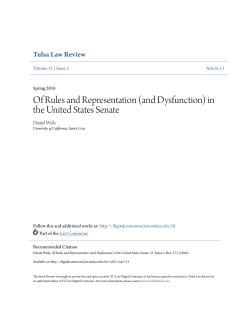 (and Dysfunction) in the United States Senate