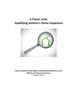 A Closer Look: Qualifying Ontario`s Home Inspectors
