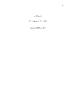 I Lev Manovich The Language of New Media Copyright MIT Press