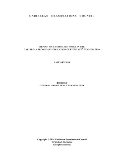 caribbean examinations council report on candidates` work in