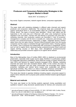 Producers and Consumers Relationship Strategies in the Organic
