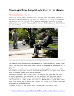 Discharged from hospital, admitted to the streets