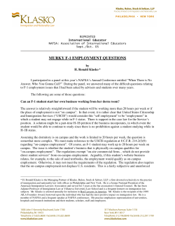 murky f-1 employment questions - Klasko Immigration Law Partners