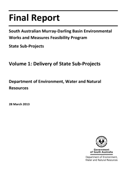 South Australia state sub-projects Final report