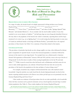 The Role of Breed in Dog Bite Risk and Prevention
