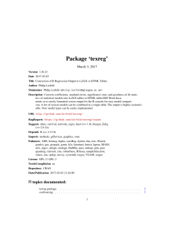 Package `texreg`