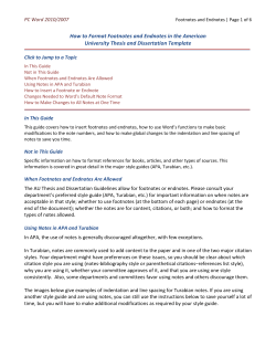 How to Format Footnotes and Endnotes in the American University