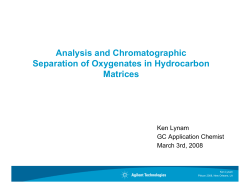 Analysis and Chromatographic Separation of Oxygenates