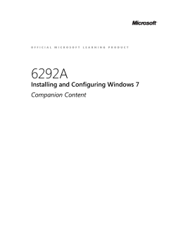 Installing and Configuring Windows 7
