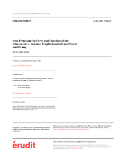 New Trends in the Form and Function of the D&eacute;nouement