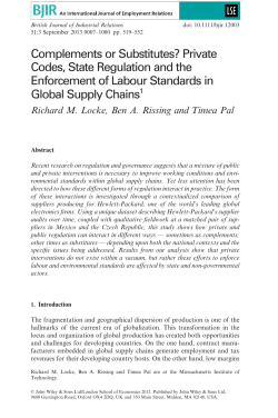 Complements or Substitutes? Private Codes, State Regulation and