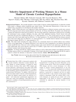 Selective Impairment of Working Memory in a Mouse Model