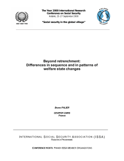 Differences in sequence and in patterns of welfare state changes