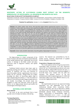 nootropic action of glycyrrhiza glabra root extract on the dendritic