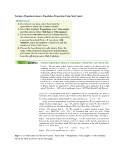 Testing a Hypothesis about a Population Proportion Using