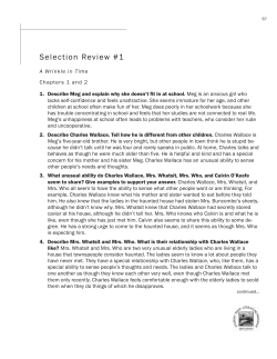 Selection Review #1