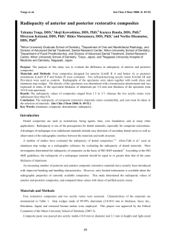 Radiopacity of anterior and posterior restorative composites
