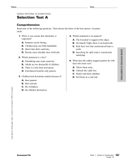 "Doing Nothing is Something" Test