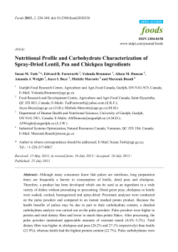 Nutritional Profile and Carbohydrate Characterization of Spray