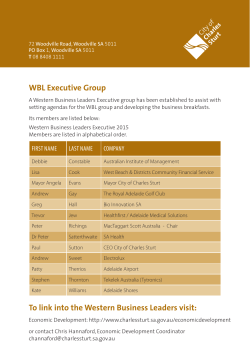 To link into the Western Business Leaders visit