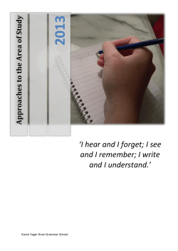 Approaches to the Area of Study