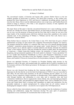 Herbert Hoover and the Myth of Laissez