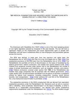 Medical Examinations and Inquiries Under the